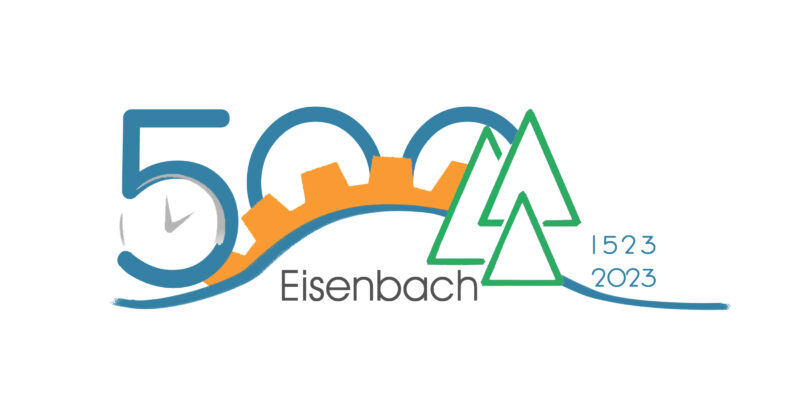 Bild zeigt 500 Jahre Logo der Gemeinde Eisenbach